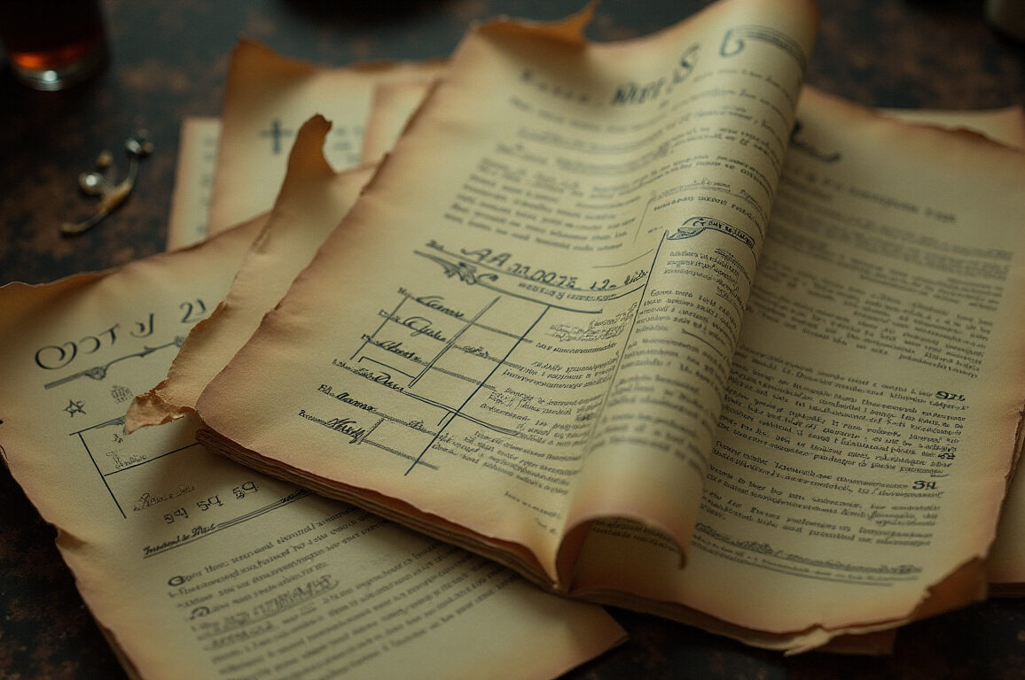 beschriebene Seiten ohne bedeutsamen Inhalts